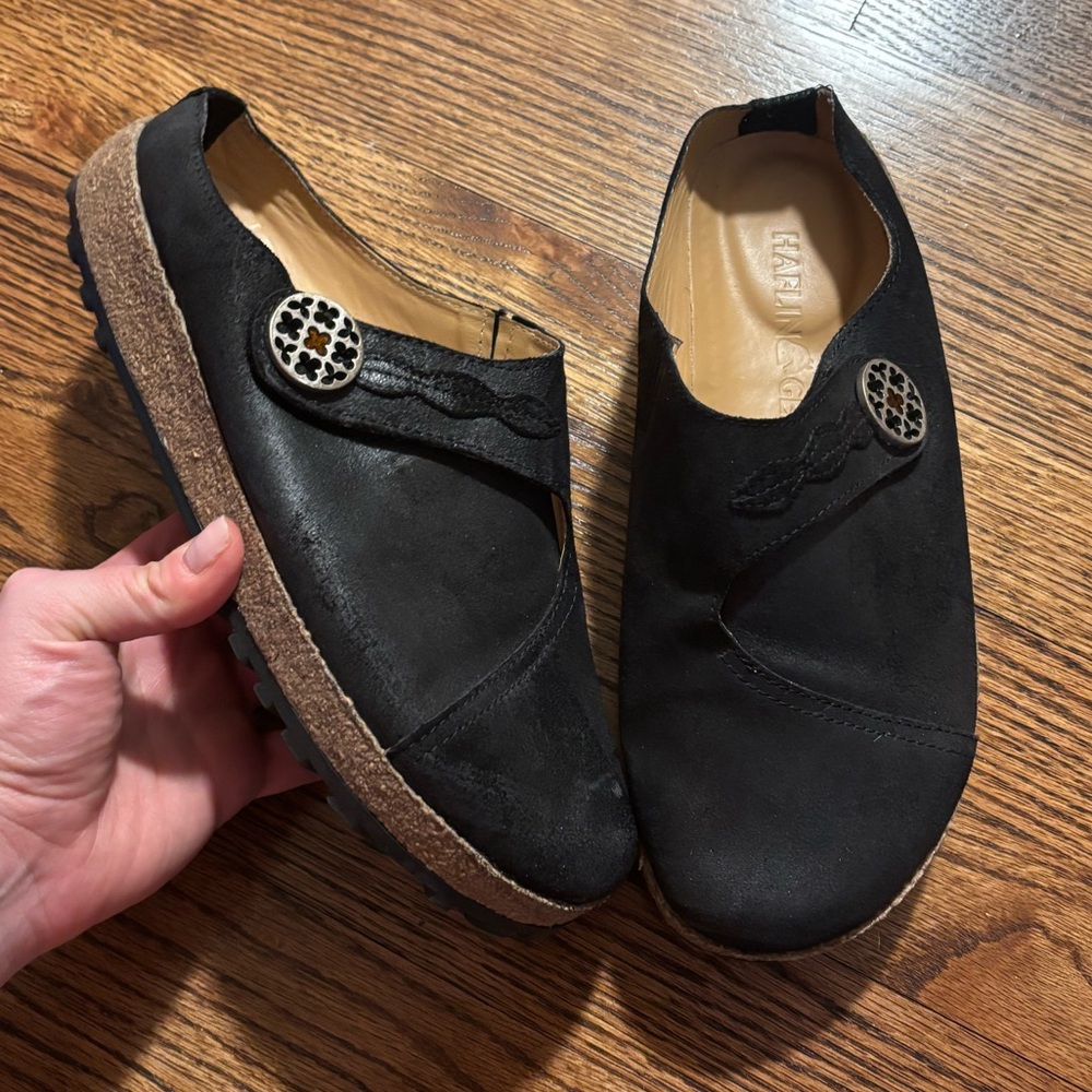 Haflinger | Adventure Black‎ Women’s Slip On Clogs Women's Boho Classic Sz 40/9